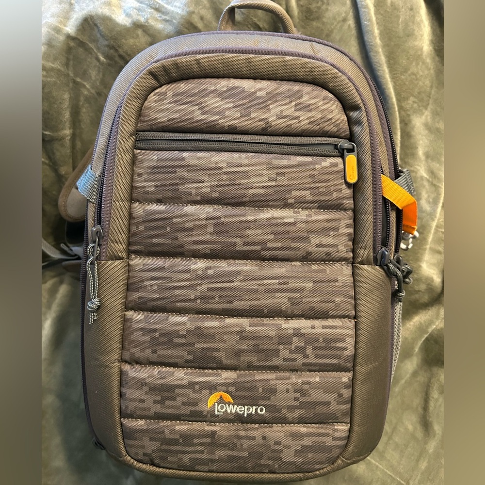 Tahoe BP150 micro and pixel camo. Lowerpro camera bag.